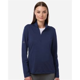 Adidas A709 Women's Textured Stripe Quarter-Zip Pullover