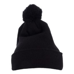 YP Classics 1501P Pom-Pom Cuffed Knit Beanie