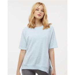 MV Sport W23711 Women's French Terry Short Sleeve Crewneck Sweatshirt