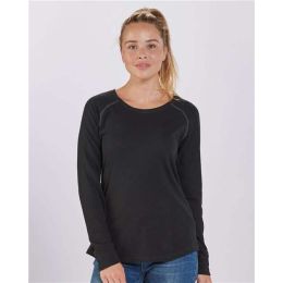 Boxercraft BW3166 Women's Solid Preppy Patch Long Sleeve T-Shirt