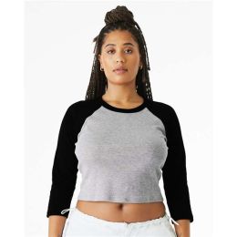 BELLA + CANVAS 1200 Women's Micro Rib Three-Quarter Raglan Sleeve Baby Tee