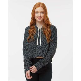 J. America 8853 Women's Crop Hooded Sweatshirt