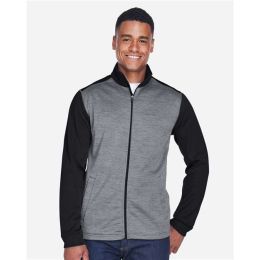 Devon & Jones DG796 Men's Newbury Colorblock Mélange Fleece Full-Zip jacket