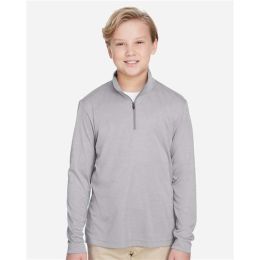 Team 365 TT31HY Youth Zone Sonic Heather Performance Quarter-Zip Pullolver
