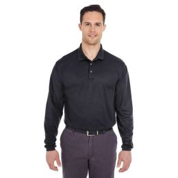 UltraClub 8210LS Men's Cool & Dry Long Sleeve Mesh Piqué Polo