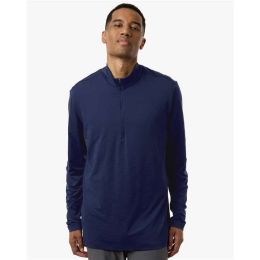 Adidas A708 Men's Textured Stripe Quarter-Zip Pullover