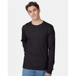 Hanes 5596 Men's Authentic Long Sleeve Pocket T-Shirt
