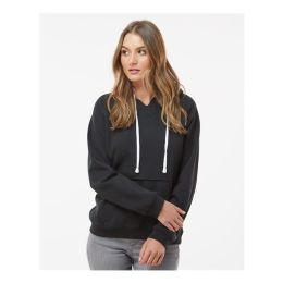 J. America 8836 Women's Sueded V-Neck Hooded Sweatshirt