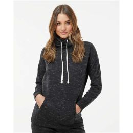 J. America 8673 Women’s Mélange Fleece Cowl Neck Sweatshirt