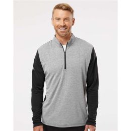 Adidas A522 Men's Ultimate365 Heather Block Printed Quarter-Zip Pullover