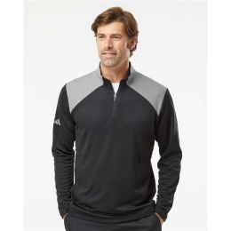 Adidas A532 Men's Textured Mixed Media Quarter-Zip Pullover
