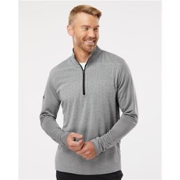 Adidas A522 Men's Ultimate365 Heather Block Printed Quarter-Zip Pullover