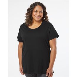 LAT 3816 Women's Curvy Collection Fine Jersey Tee