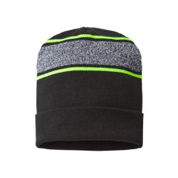CAP AMERICA RKV12 USA-Made Variegated Striped Cuffed Beanie