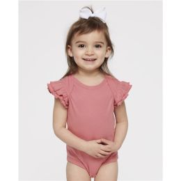 Rabbit Skins 4439 Infant Flutter Sleeve Baby Rib Bodysuit