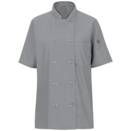 Chef Designs 045X Women's Mimix™ Short Sleeve Chef Coat with OilBlok