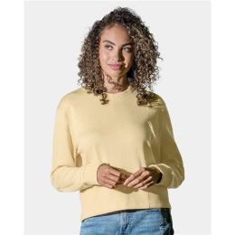MV Sport W22106 Women's Romi Cloud Fleece Crop Crewneck Sweatshirt