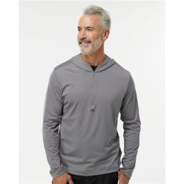 Adidas A596 Men's Lightweight Quarter-Zip Hooded Pullover
