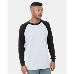 Bayside 8211 Men's USA-Made Heavyweight Waffle Knit Thermal Raglan T-Shirt