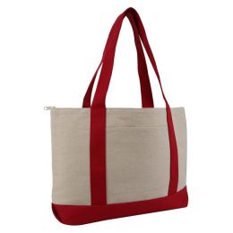 Liberty Bags 8862 Large Zippered Cotton Canvas Tote