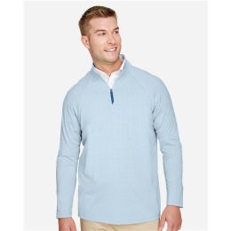 Devon & Jones DG480 Men's CrownLux Performance® Clubhouse Micro-Stripe Quarter-Zip Pullover