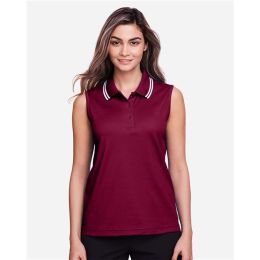 Devon & Jones DG20SW Women's CrownLux Performance® Plaited Tipped Sleeveless Polo