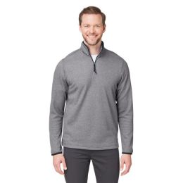 CORE365 CE73 Men's Venture Heathered Stripe Quarter-Zip Pullover