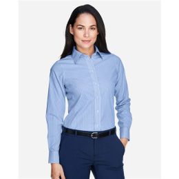 Devon & Jones D645W Women's Crown Collection® Banker Stripe Woven Dress Shirt