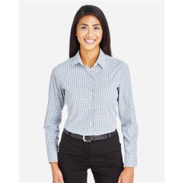 Devon & Jones DG540W Women's CrownLux Performance® Micro Windowpane Woven Dress Shirt