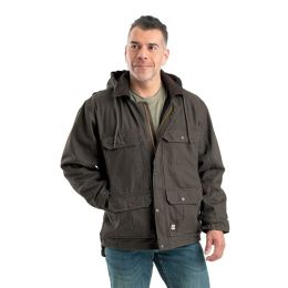 Berne Apparel JC613 Men's Heartland Washed Duck Zip-Off Hooded Coat
