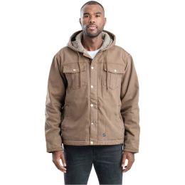 Berne Apparel HJ57 Men's Vintage Washed Sherpa-Lined Hooded Jacket