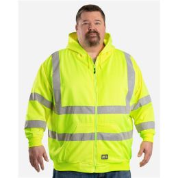 Berne Apparel HVF021T Men's Tall Hi-Vis Class 3 Lined Full-Zip Hooded Sweatshirt