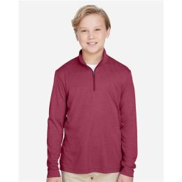 Team 365 TT31HY Youth Zone Sonic Heather Performance Quarter-Zip Pullolver