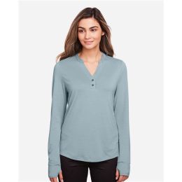 North End NE400W Women's JAQ Stretch Performance V-Neck Snap Pullover