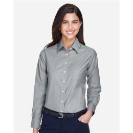 Harriton M600W Women's Long Sleeve Oxford Dress Shirt