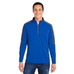 CORE365 CE404 Men's Market Snag Protect Mesh Colorblock Quarter-Zip Pullover