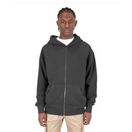 Shaka Wear SHGDZ Men's Garment-Dyed Double-Zip Hooded Sweatshirt