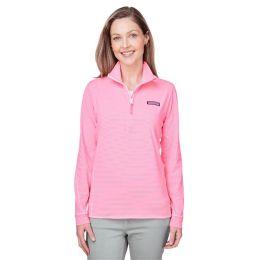 vineyard vines K002521 Women's Microstripe Sankaty Half-Zip Pullover