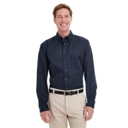 Harriton M581T Men's Tall Foundation Cotton Twill Shirt with Teflon