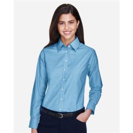Harriton M600SW Women's Stain-Release Short Sleeve Oxford Shirt