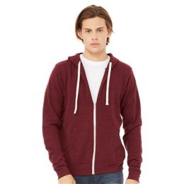 BELLA + CANVAS 3909 Unisex Triblend Sponge Fleece Full-Zip Hoodie Sweatshirt