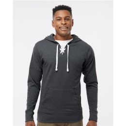 J. America 8231 Unisex Jersey Sport Lace Hooded Pullover