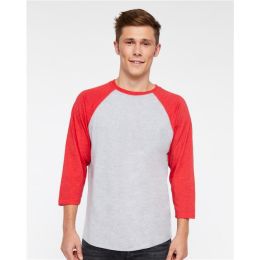 LAT 6930 Men's Baseball Fine Jersey Three-Quarter Sleeve Tee