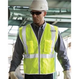 Kishigo 1507 Unisex Premium Brilliant Series® Three-Pocket Zippered Mesh Vest