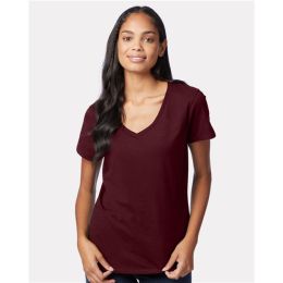 Hanes S04V Women's Perfect-T V-Neck T-Shirt
