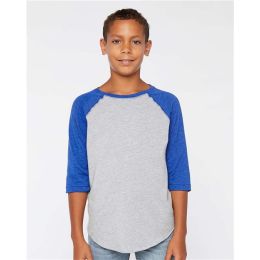 LAT 6130 Youth Baseball Fine Jersey Three-Quarter Sleeve Tee