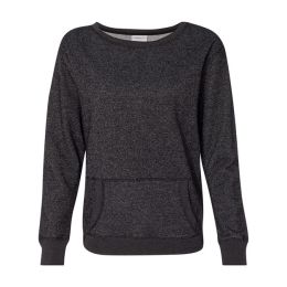 J. America 8867 Women’s Glitter French Terry Wide Neck Sweatshirt