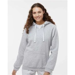 J. America 8836 Women's Sueded V-Neck Hooded Sweatshirt