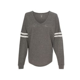 Boxercraft T17 Women’s Slub Jersey Varsitee V-Neck Long Sleeve T-Shirt