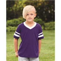 Augusta Sportswear 361 Youth V-Neck Jersey with Striped Sleeves